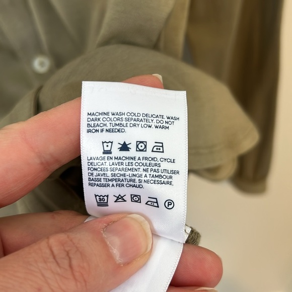 Lands End Womens Long Sleeve A-line Tunic Button‎ Up Top Sunwashed Olive Medium - Picture 11 of 16